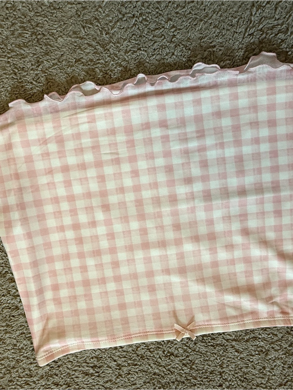 Pink Gingham Tube Top